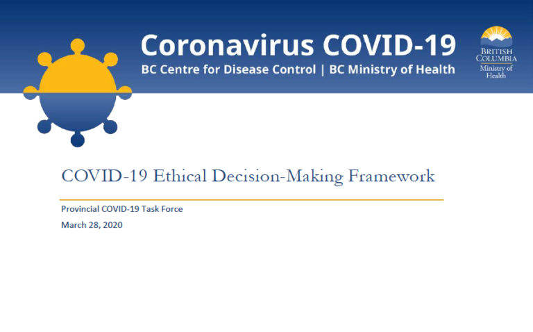 coronavirus covid-19 ethical decision making framework